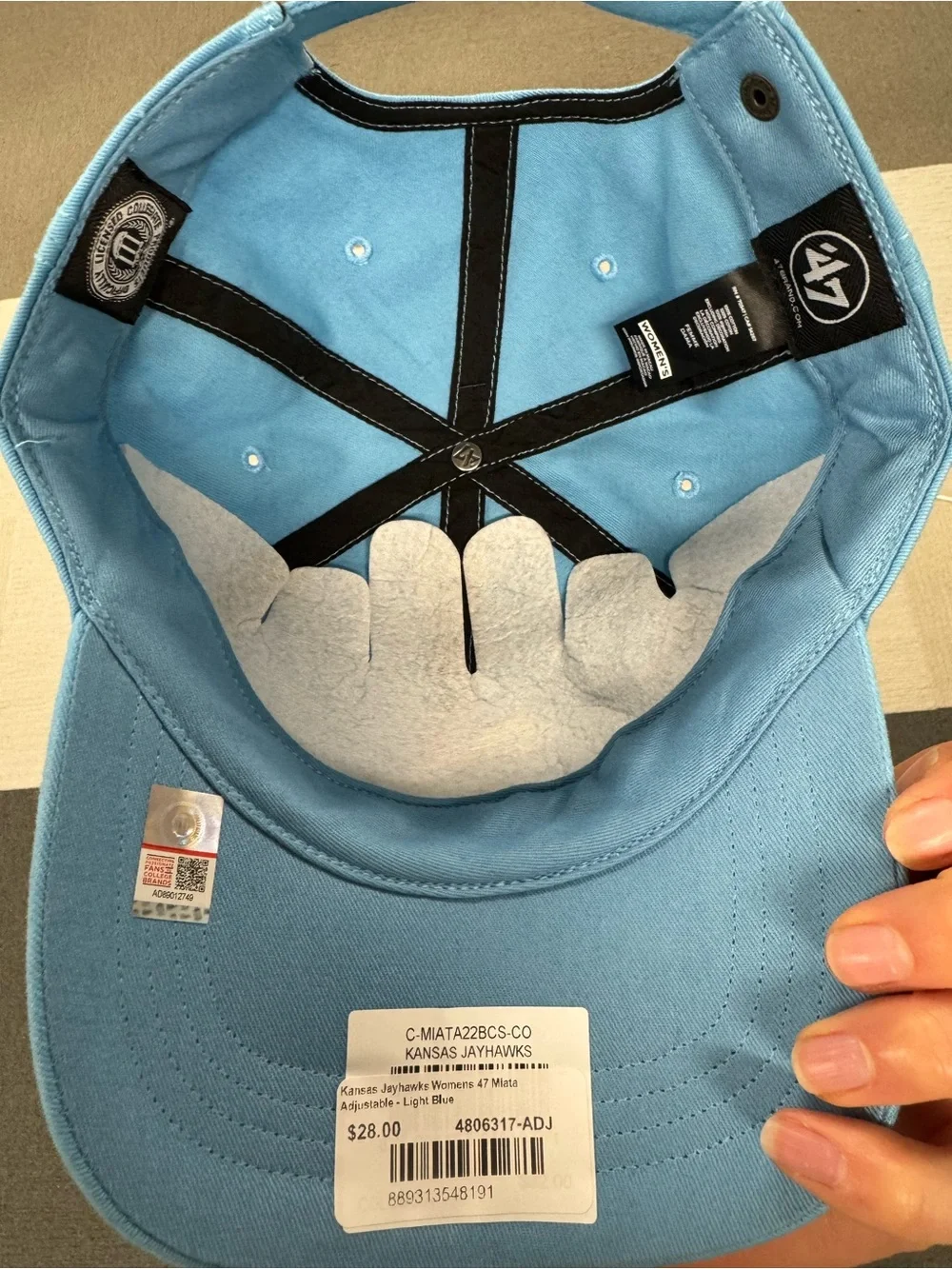 47 Brand Kansas Jayhawks Light Blue Adjustable Cap